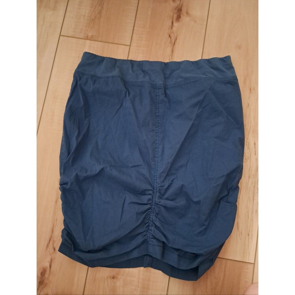 XCVI Trace Skirt Women's Medium Mini Short Blue Ruched Faded Grunge Cotton Comfy